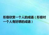 形容欣賞一個(gè)人的成語（形容對(duì)一個(gè)人有好感的成語）