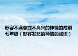 形容不滿意或不高興的神情的成語七年級（形容發(fā)愁的神情的成語）