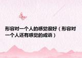 形容對一個人的感覺很好（形容對一個人還有感覺的成語）