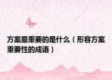 方案最重要的是什么（形容方案重要性的成語）