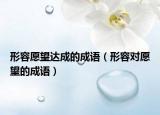 形容愿望達(dá)成的成語（形容對愿望的成語）