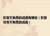 形容不熟悉的成語(yǔ)有哪些（形容非常不熟悉的成語(yǔ)）