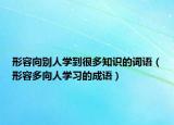 形容向別人學到很多知識的詞語（形容多向人學習的成語）
