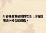 形容社會發(fā)展快的成語（形容剛剛進(jìn)入社會的成語）