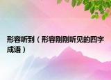形容聽(tīng)到（形容剛剛聽(tīng)見(jiàn)的四字成語(yǔ)）
