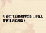 形容按計(jì)劃推進(jìn)的成語(yǔ)（形容工作有計(jì)劃的成語(yǔ)）