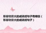 形容功勞大的成語或句子有哪些（形容功勞大的成語或句子）