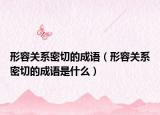 形容關(guān)系密切的成語（形容關(guān)系密切的成語是什么）