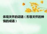 體現(xiàn)關(guān)懷的詞語（形容關(guān)懷的神情的成語）