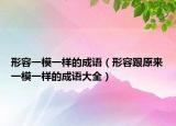 形容一模一樣的成語(yǔ)（形容跟原來(lái)一模一樣的成語(yǔ)大全）