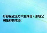 形容企業(yè)壓力大的成語(yǔ)（形容公司壓抑的成語(yǔ)）