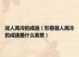 說(shuō)人高冷的成語(yǔ)（形容很人高冷的成語(yǔ)是什么意思）