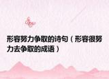 形容努力爭取的詩句（形容很努力去爭取的成語）