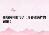 形容純粹的句子（形容很純粹的成語(yǔ)）
