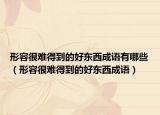 形容很難得到的好東西成語有哪些（形容很難得到的好東西成語）