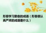 形容學(xué)習(xí)勤奮的成語（形容很認(rèn)真嚴(yán)肅的成語是什么）