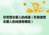 非常想念愛(ài)人的成語(yǔ)（形容很想念愛(ài)人的成語(yǔ)有哪些）