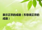 表示正宗的成語（形容很正宗的成語）