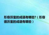 形容厲害的成語有哪些?（形容很歷害的成語有哪些）