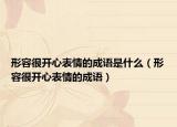 形容很開(kāi)心表情的成語(yǔ)是什么（形容很開(kāi)心表情的成語(yǔ)）