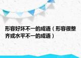 形容好壞不一的成語(yǔ)（形容很整齊或水平不一的成語(yǔ)）