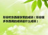 形容吃東西很享受的成語（形容很多東西用的成語是什么成語）