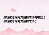 形容化悲痛為力量的成語(yǔ)有哪些（形容化悲痛為力量的成語(yǔ)）