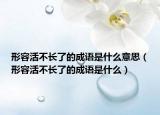 形容活不長了的成語是什么意思（形容活不長了的成語是什么）
