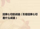 回家心切的詞語（形容回家心切是什么成語）