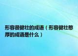 形容很健壯的成語(yǔ)（形容健壯憨厚的成語(yǔ)是什么）