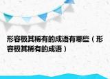 形容極其稀有的成語有哪些（形容極其稀有的成語）