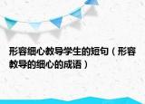 形容細(xì)心教導(dǎo)學(xué)生的短句（形容教導(dǎo)的細(xì)心的成語）
