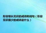 形容增長(zhǎng)見識(shí)的成語和詩句（形容見識(shí)很少的成語是什么）
