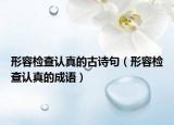 形容檢查認(rèn)真的古詩句（形容檢查認(rèn)真的成語）