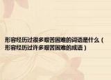 形容經(jīng)歷過很多艱苦困難的詞語是什么（形容經(jīng)歷過許多艱苦困難的成語）