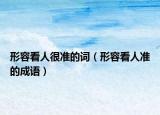 形容看人很準的詞（形容看人準的成語）