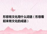 形容有文化用什么詞語（形容看起來有文化的成語）