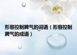 形容控制脾氣的詞語(yǔ)（形容控制脾氣的成語(yǔ)）
