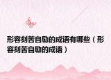 形容刻苦自勵的成語有哪些（形容刻苦自勵的成語）