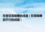 形容非常瞌睡的成語（形容瞌睡的不行的成語）