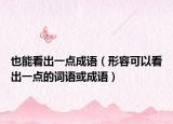 也能看出一點(diǎn)成語（形容可以看出一點(diǎn)的詞語或成語）