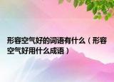 形容空氣好的詞語(yǔ)有什么（形容空氣好用什么成語(yǔ)）