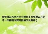 虛負(fù)凌云萬(wàn)丈才什么意思（虛負(fù)凌云萬(wàn)丈才一生襟抱未曾開(kāi)的原文及翻譯）