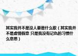 其實我并不是沒人要是什么歌（其實我并不是虛情假意 只是我沒有記仇的習(xí)慣什么意思）