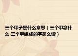 三個(gè)甲子是什么意思（三個(gè)甲念什么 三個(gè)甲組成的字怎么讀）