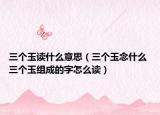 三個(gè)玉讀什么意思（三個(gè)玉念什么 三個(gè)玉組成的字怎么讀）