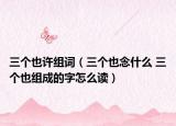三個(gè)也許組詞（三個(gè)也念什么 三個(gè)也組成的字怎么讀）