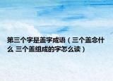 第三個字是蓋字成語（三個蓋念什么 三個蓋組成的字怎么讀）
