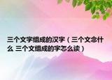 三個文字組成的漢字（三個文念什么 三個文組成的字怎么讀）