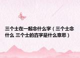 三個士在一起念什么字（三個士念什么 三個士的壵字是什么意思）